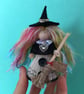 Rainbow And White Witch Doll Decoration, Witch Core, Halloween Decoration - Image 1