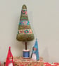 Folk inspired Christmas tree - tall blue coloured bobbin - Image 3