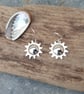 Silver sun earrings