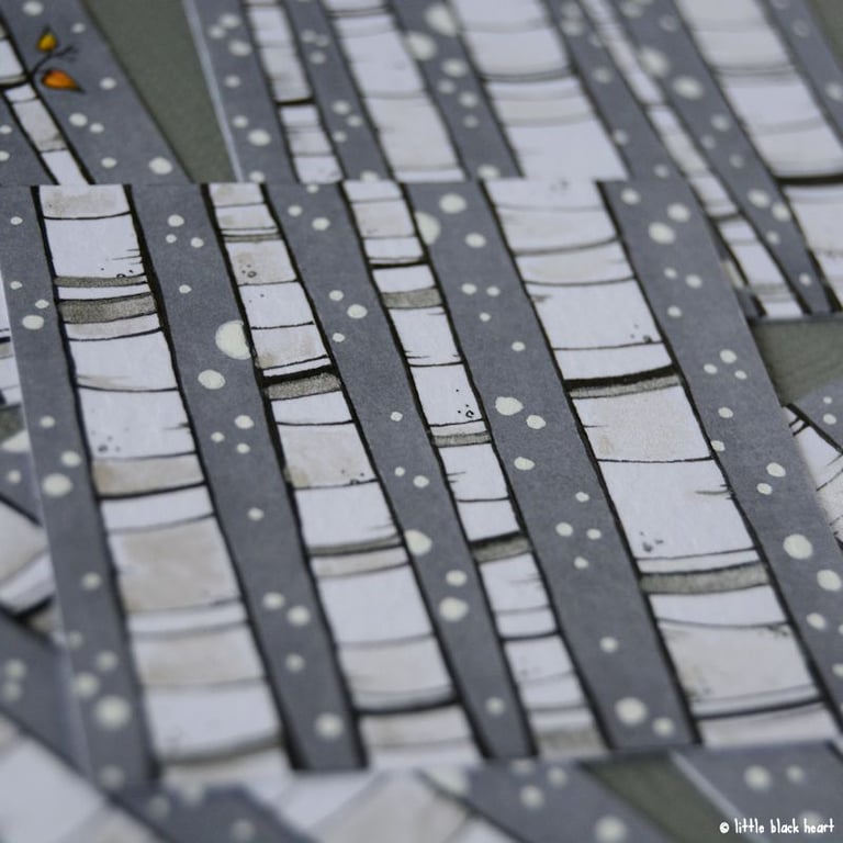 winter birches - original twinchie