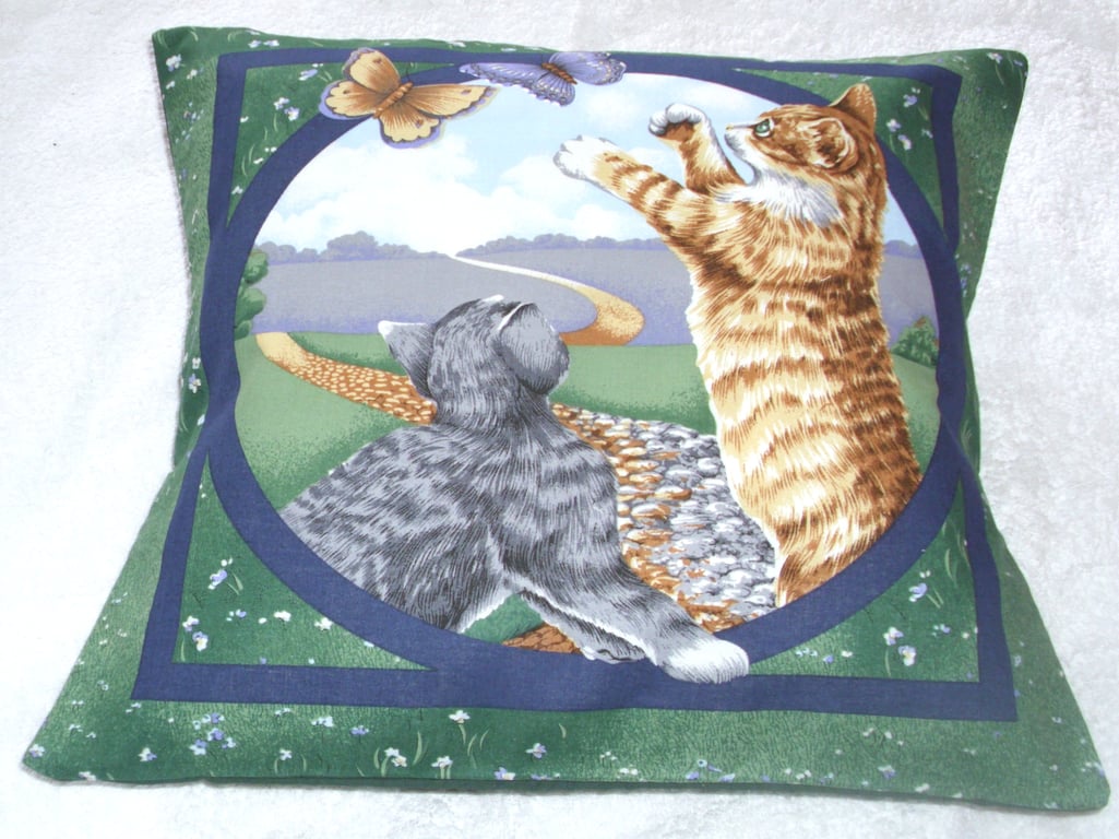 Pretty Kitties and Butterflies Cushion