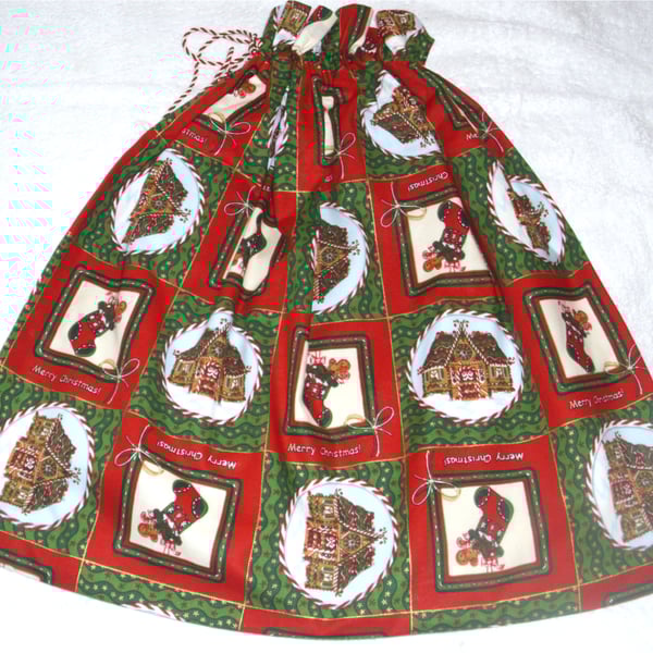 Gingerbread houses and stockings Santa Sack