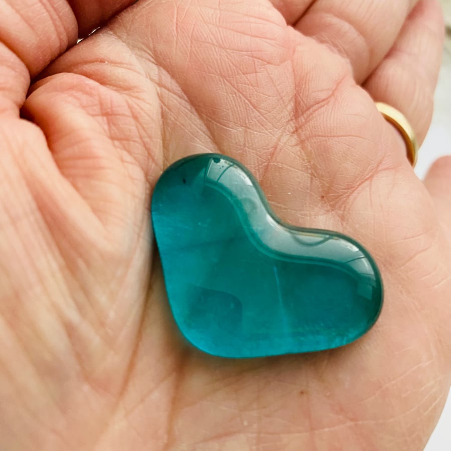 Pocket heart -fused glass