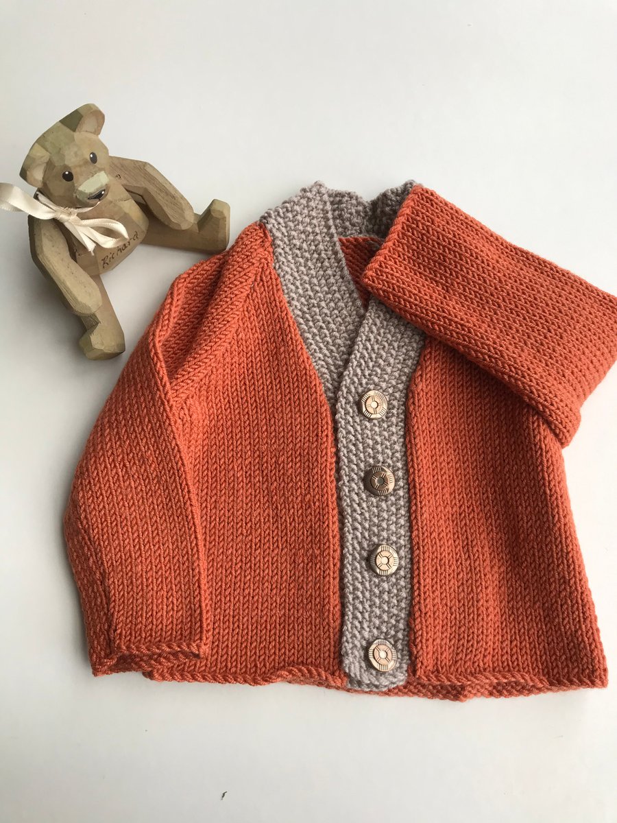 Classic sports style baby cardigan