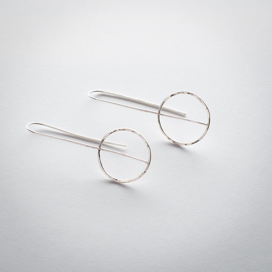 Sterling Silver Circle Threader Earrings