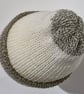 Ladies Beige Brown Wool Beanie Medium - Image 2