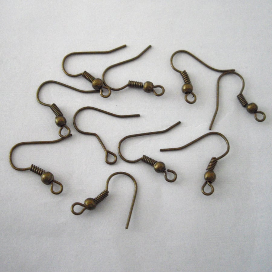 100 Bronze Plated Earring Wires (50 pairs)