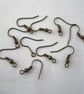 100 Bronze Plated Earring Wires (50 pairs)