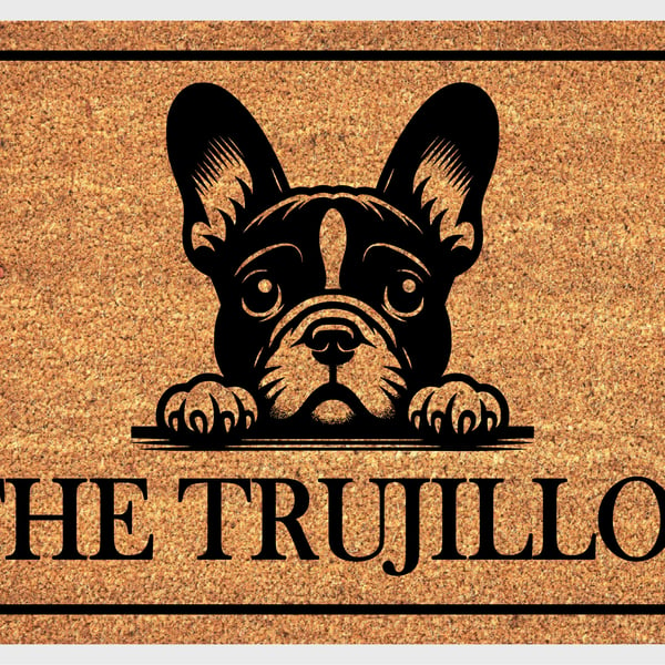 French Bulldog Door Mat No.1 - Personalised French Bulldog Welcome Mat