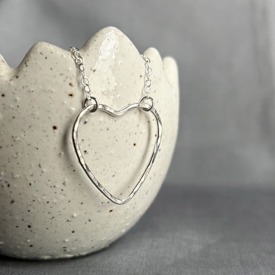 Silver Open Heart necklace