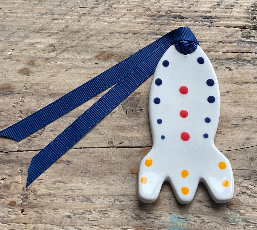 Sale Handmade Ceramic Rocket Hanging