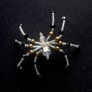Beaded Christmas Spider Decoration. Black, Silver & Bronze Christmas Spider