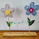 Birthday fabric flowers