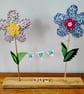Birthday fabric flowers