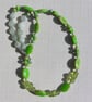 Green Sea Sediment Jasper, Peridot & Green Jade Gemstone Beaded Necklace - Image 4