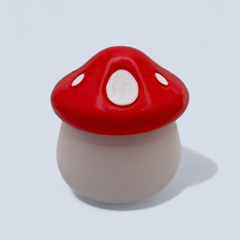 Red and White Toadstool Mushroom Shaped Trinket Pot - Shroom Jewellery Box