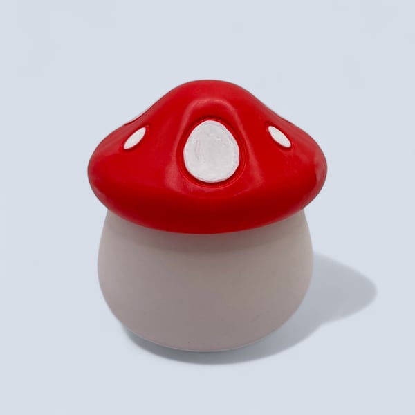 Red and White Toadstool Mushroom Shaped Trinket Pot - Shroom Jewellery Box