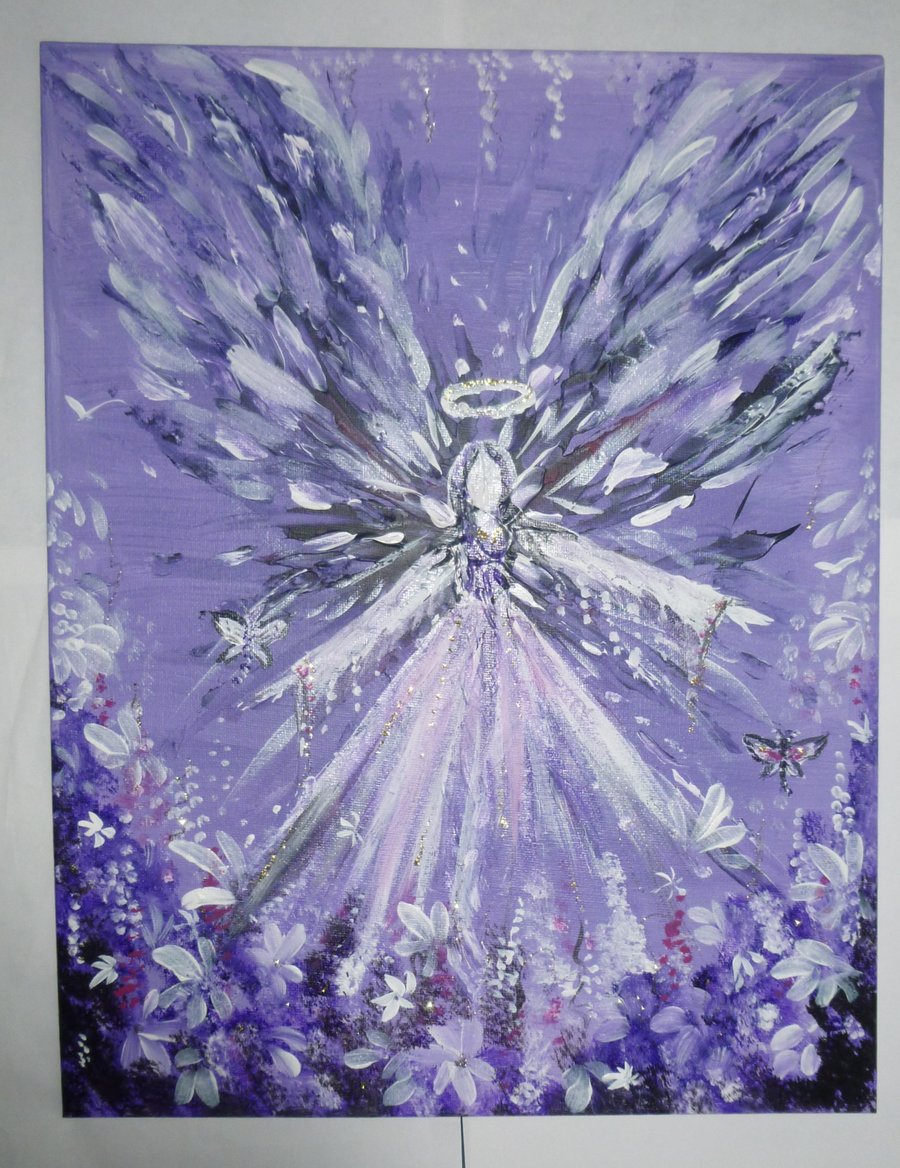 original art hand painted acrylic art painting  angel ( ref F 808 PN M3)