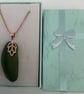 Seaglass Pendant on Gold over 925 Silver Box Chain-18"-Ideal Nature FriendlyGift