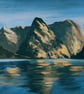 Doubtful Sound New Zealand, Original framed Lord of the rings landscape painting - Image 2