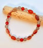 Agate & Carnelian Bracelet, Swarovski Crystals, Gemstone Jewellery Gift For Her