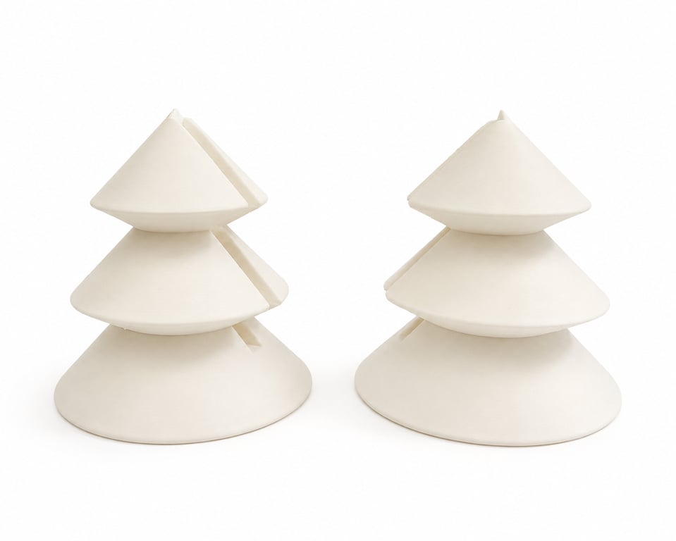 White Christmas Tree Corner Stands for Fused Glass Panels – Pair with 4mm slot
