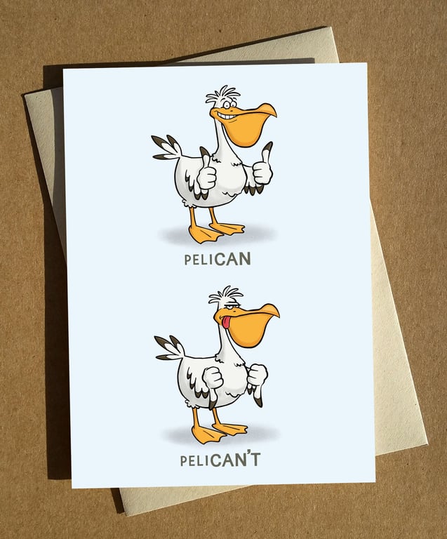 Pelican Pun Cartoon Birthday Greeting Card A6