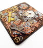 Handmade Steampunk Fridge Magnet, Resin Embedded Cogs and Keys - Image 4
