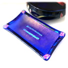 Soap Dish Fused Glass Blue dichroic Trinket 022 Handmade