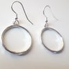 Silver circle earrings,  hoops 