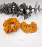 Mustard yellow satin scrunchie and clip on bow set, free UK delivery.   - Image 7