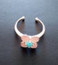 Sleeping Beauty Turquoise 925 Sterling Silver Flower Spinner Ring Size N - Image 1