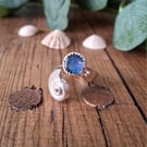 Handmade Silver and Abalone Ring, open adjustable