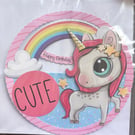 Unicorn cute birthday rocker card