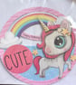 Unicorn cute birthday rocker card