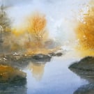 Autumn Calm .Original Watercolour Landscape .. 15x11 inches. Unframed