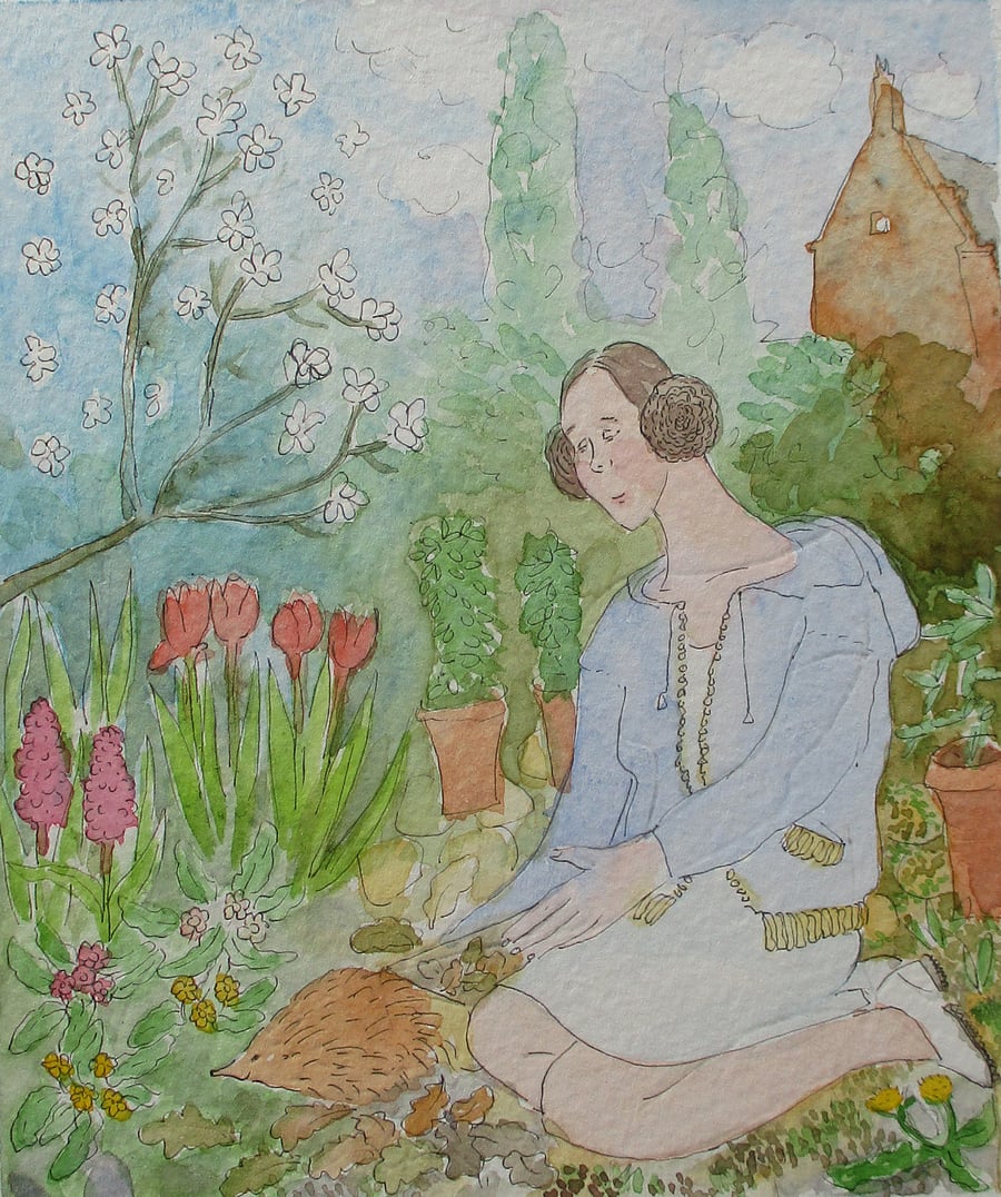 Go on then little one - Garden Whimsy - Original Watercolour Painting