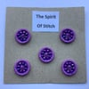 Pack of 5 handmade beaded Dorset buttons 15mm