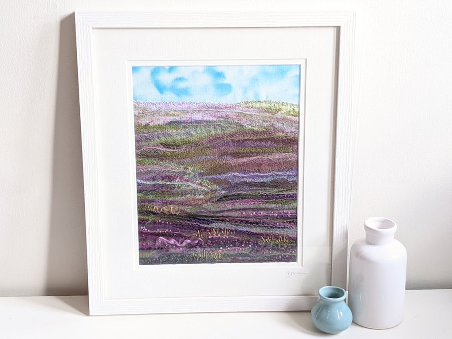 Summer Moorland, textile picture