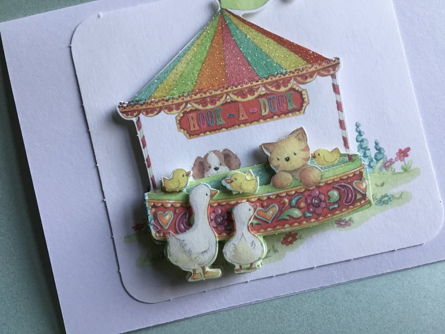 ‘just for you’ card. Handmade card. Just for you. Funfair. Ref 011