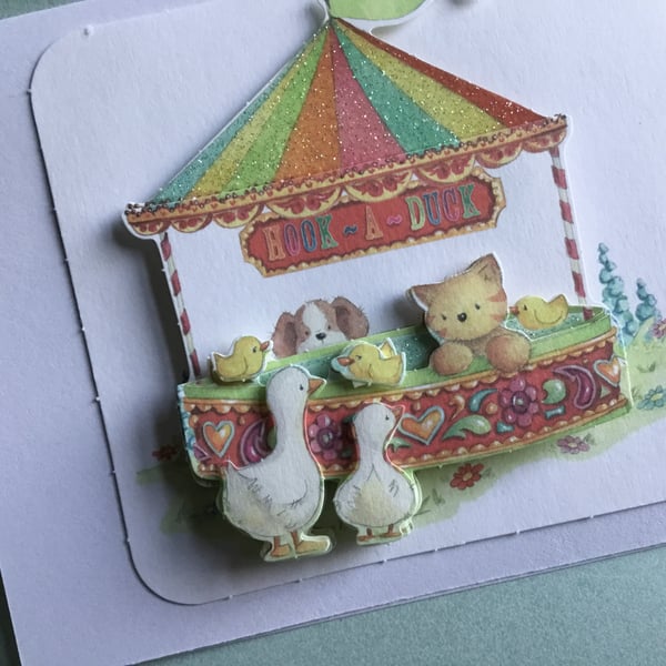 ‘just for you’ card. Handmade card. Just for you. Funfair. Ref 011