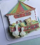 Any occasion card. 'Just for you' card. Handmade card. Funfair. Ref 011.  - Image 1