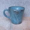 Coffee mug tea cup button hand thrown stoneware pottery ceramic