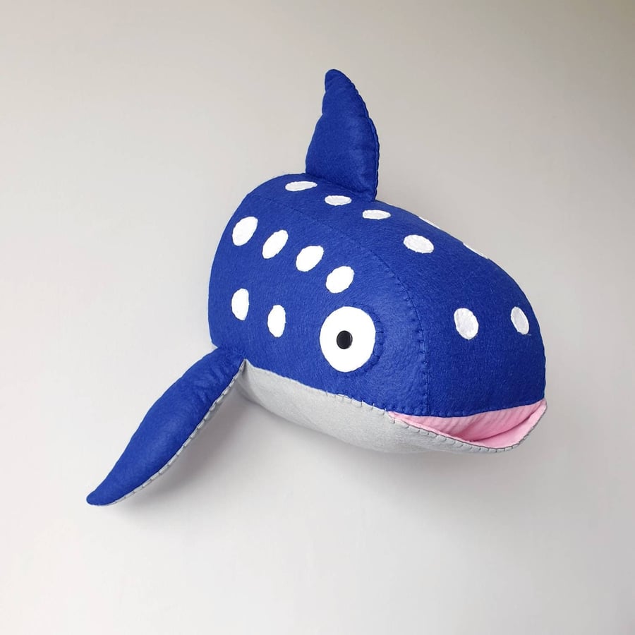 WHALE SHARK - Felt Faux Taxidermy - Wall Mounted Animal Head