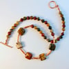 Red Creek Jasper Necklace With Copper - Handmade In Devon