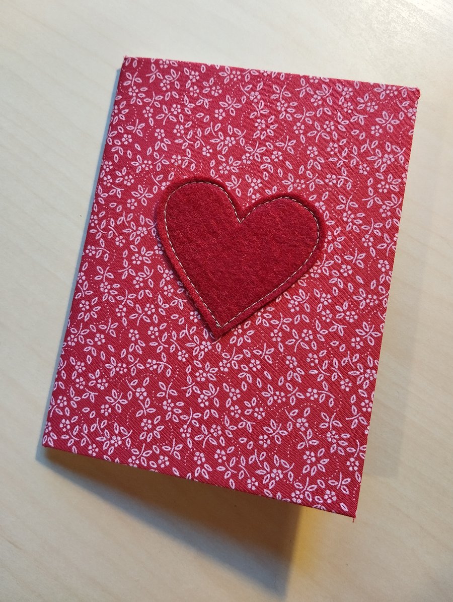 A6 Fabric Heart Notebook 