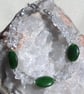 SALE Green Nephrite Jade & Clear Quartz Gemstone Bracelet "Frosty Pine" - Image 3