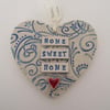 Ceramic heart decoration Home Sweet Home.