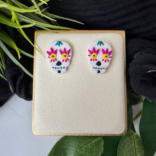 Sugar Skull Stud Earrings