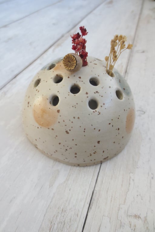 FLOWER BRICK hand-built stoneware pottery in satin white